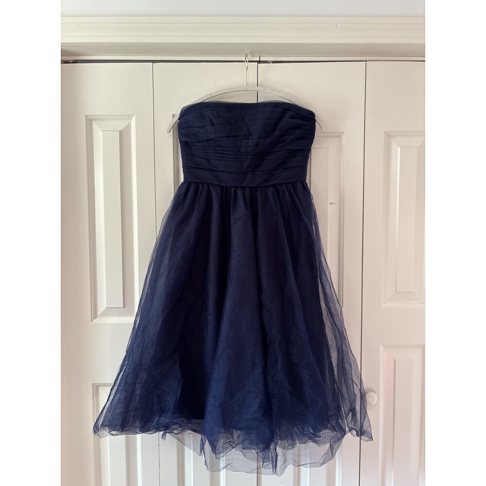 J.Crew Navy Strapless Tulle Formal Dress Size 6 - Picture 2 of 8